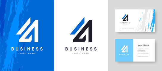 Wall Mural - Initial Letter A Company business Logo with Business Card Design Fresh or Clean Editable Template