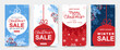© Feodora_21 - Winter sale social media stories template. Colorful christmas banners, cute illustrations with falling snowflakes. Festive vector background for greeting card, event invitation, promo, ad