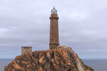 Cabo Vilan Lighthouse In Death Coast, Galicia, Spain