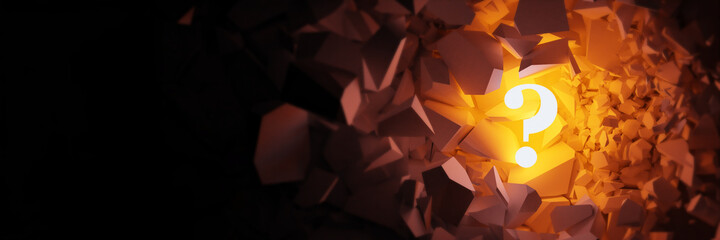 Fototapete - Question mark concept, 3d rendering illustration