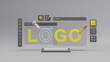 © Chaosamran_Studio - Graphic designer creative creator design logo artwork curve pen tool illustration equipment icons digital computer display workspace. Graphic design software. 3d rendering.