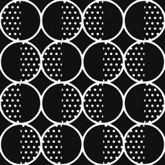 Poster - Circles where the half consists of a polka dot pattern.