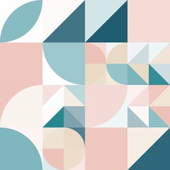 Minimal simple bauhaus mosaic geometric colorful artistic background wallpaper design pattern