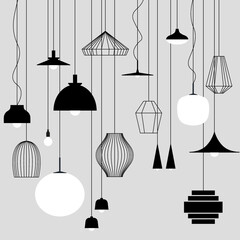 Vector Architecture Ceiling Lights, Lamps, Chandeliers, Modern Lights