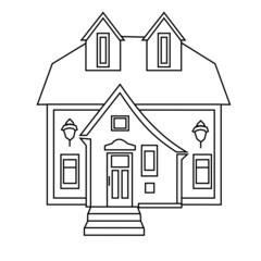 Small cottage outline icon vector illustration