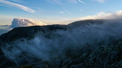 Wall Mural - Fog in a mountain landscape