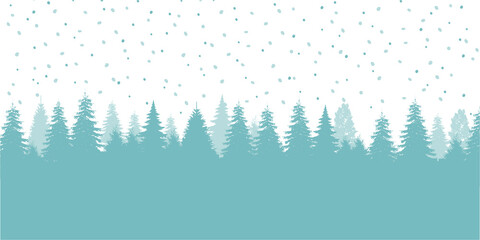 Wall Mural - White snow falling on blue sky. Seamless background pattern. Snowflakes design for christmas greeting card banner od package