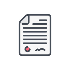Fototapete - Contract of sale color line icon. Offer and agreement vector outline colorful sign.