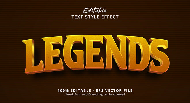 Editable text effect, Legends text on brown background style effect