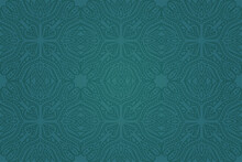 Vector Art With Colorful Blue Green Tile Pattern