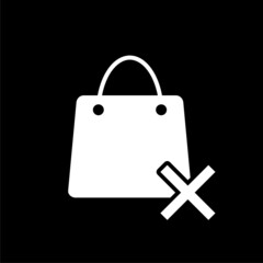 Sticker - Reject shop bag icon isolated on dark background