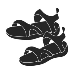 Wall Mural - Sandal vector black icon. Vector illustration flipflop on white background. Isolated black illustration icon of sandal.