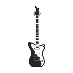 Wall Mural - Electric guitar vector icon.Black vector icon isolated on white background electric guitar.