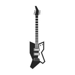 Wall Mural - Electric guitar vector icon.Black vector icon isolated on white background electric guitar.