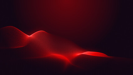 Aufkleber - Abstract dot red purple gradient wave texture technology background.