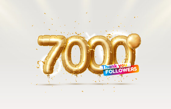 Thank you followers peoples, 7k online social group, happy banner celebrate, Vector