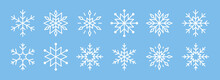 Snowflake Icon Collection. Snow Winter Set Of Elements. Snowflakes Template.  Cristmas Snowflake Icon Collection. Stock Vector
