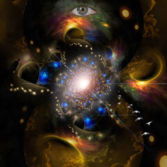 Poster - space fractal. 3d rendering