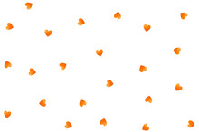 Frame Of Orange Hearts For Valentine's Day.