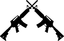 M4 Carbine Crossed Svg Vector Cut File For Cricut And Silhouette 