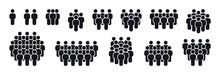 Set Of People Icons. Group Of People. Crowd Signs. Person Symbol. Community Signs. Team, Company, Citizens And Social Community. Vector Illustration.