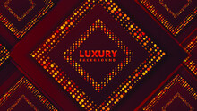 Luxury Abstract Red Background With Golden Shape Sparkle Geometric Shapes.