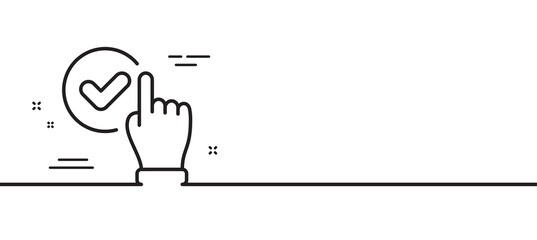 Aufkleber - checkbox line icon. approve sign. confirmed click symbol. minimal line illustration background. chec