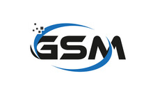 Dots Or Points Letter GSM Technology Logo Designs Concept Vector Template Element