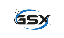 Dots Or Points Letter GSX Technology Logo Designs Concept Vector Template Element