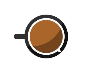 Wall Mural - Simple cup of coffee with bubble chat inside