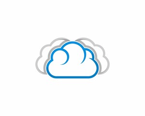 Sticker - Cloud in the line art logo