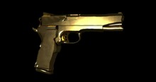 Animation One-handed Pistol On . Gold Gun 