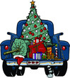 back of vintage christmas truck | christmas design