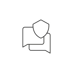 Fototapete - secure chat protection icon line style graphic design vector