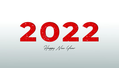 Wall Mural - Happy New Year 2022 text design. For brochure design template, card, banner. Vector illustration. Happy 2022 new year.
