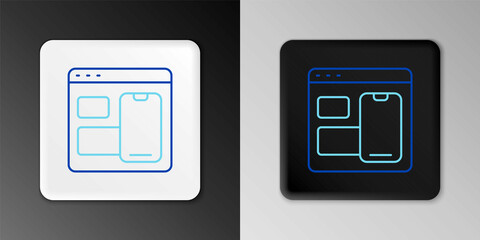 Line Software, web developer programming code icon isolated on grey background. Javascript computer script random parts of program code. Colorful outline concept. Vector