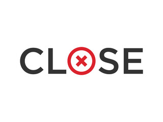 Poster - Close icon vector sign. Cancel symbol web design. Error, denied, avoid or wrong data button.