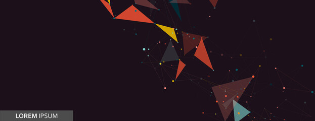 Poster - Network connection technology. Vector connect polygonal design. Color triangle concept