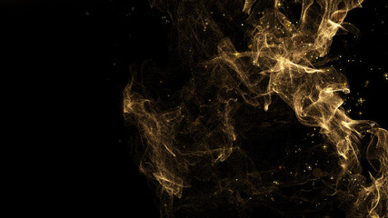 Wall Mural - gold particles and star glittering abstract background.