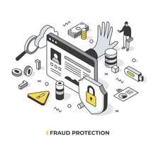 Fraud Protection Isometric Illustration