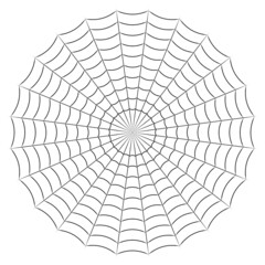Poster - Round spider cobweb simple linear stock illustration