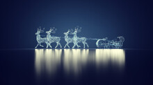 Christmas Lights Garland Of Reindeer Sleigh.