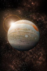 Wall Mural - vertical wallpaper of planet in space. outer dark space wallpaper. surface of planet . sphere. view 