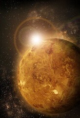 Wall Mural - vertical wallpaper of planet in space. outer dark space wallpaper. surface of planet . sphere. view 