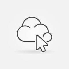 Poster - Cloud with Mouse Cursor vector thin line concept icon