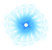 The Translucent Blue Fan Consists Of A Large Number Of Elements Rotating In A Circle On A White Background. Graphic Design Element. Vector, Eps10. 