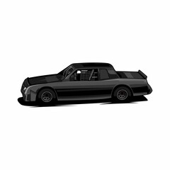 Wall Mural - black car illustration side view