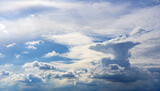 Fototapeta Niebo - The sky is bright blue with beautiful fluffy clouds. blue sky with clouds