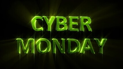 Poster - cute glowing text for cyber monday give-away, isolated