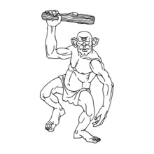 Black and White Cyclops Monster | Public domain vectors